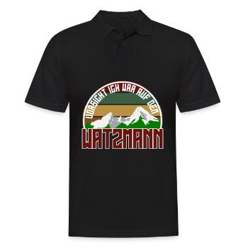 Watzmann Bergsteiger Bergsteigen Wandern - Männer Poloshirt - Schwarz - Vorne - Kai (181cm)