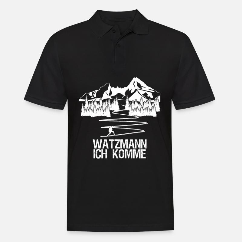 Watzmann Bergsteigen Wandern - Männer Poloshirt - Schwarz