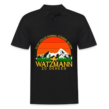 Watzmann Berge Bergsteigen Wandern - Männer Poloshirt - Schwarz - Vorne - Kai (181cm)