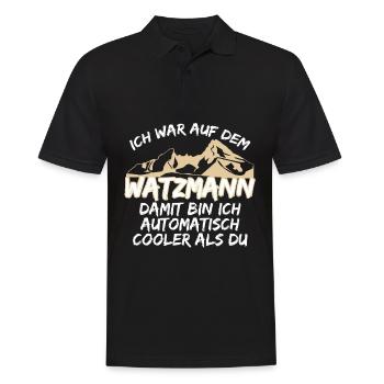 Watzmann Wandern Watzmannmassiv - Männer Poloshirt - Schwarz - Vorne - Kai (181cm)