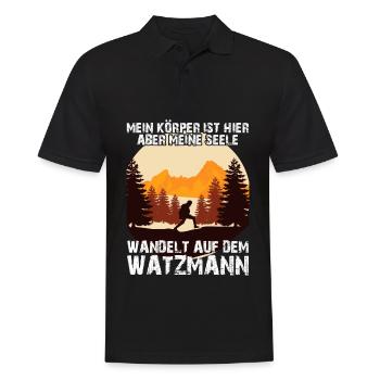 Watzmann Bergsteiger Wandern - Männer Poloshirt - Schwarz - Vorne - Kai (181cm)