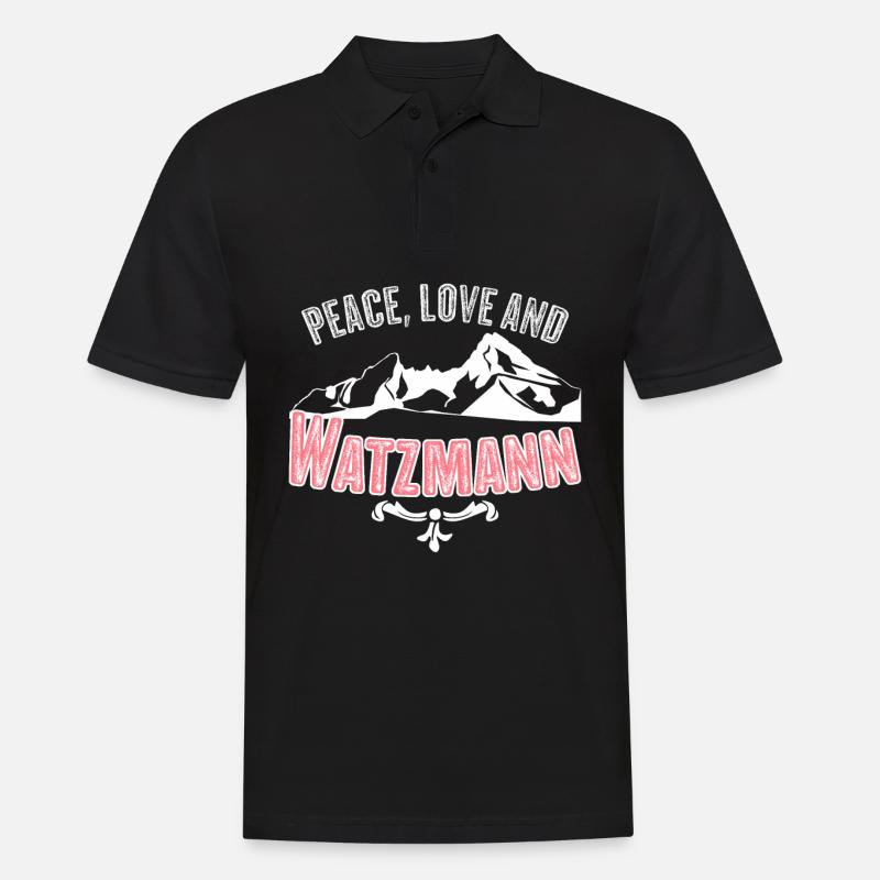 Watzmann - Männer Poloshirt - Schwarz