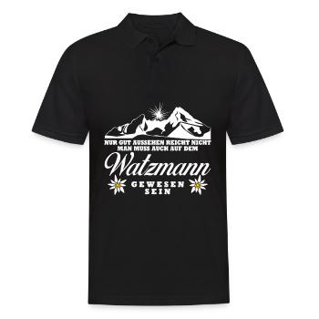 Watzmann Wandern Bergsteigen - Männer Poloshirt - Schwarz - Vorne - Kai (181cm)