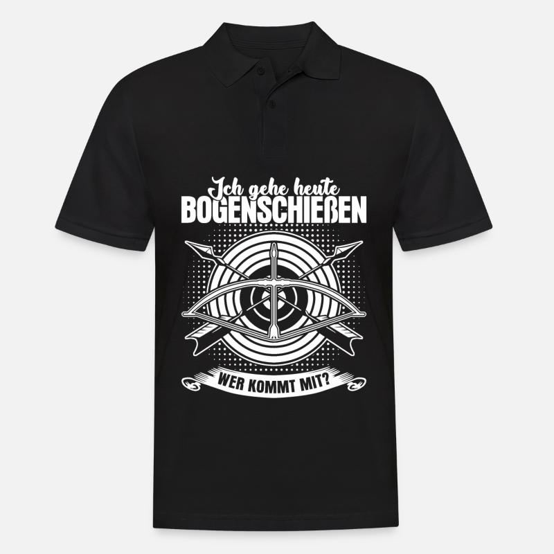 3D Bogensport Langbogen Compoundbogen - Männer Poloshirt - Schwarz