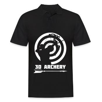 3D Bogensport Recurvebogen Compoundbogen - Männer Poloshirt - Schwarz - Vorne - Kai (181cm)
