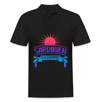 Sardegna Sardinien ich komme Sardinia - Männer Poloshirt - Schwarz - Vorne - Kai (181cm)