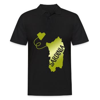 Sardegna Sardinia Heart Sardinia - Men's Polo Shirt - black - Front - Kai (181cm)