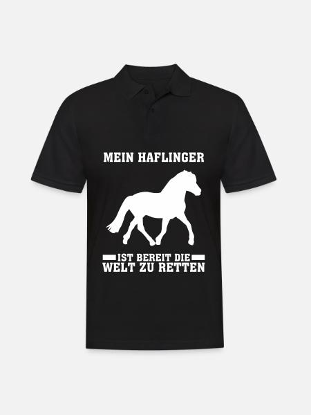 Haflinger Reiten - Männer Poloshirt - Schwarz