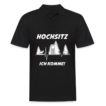 Jägerin Hochsitz Jagd Jäger Jagen - Männer Poloshirt - Schwarz - Vorne - Kai (181cm)