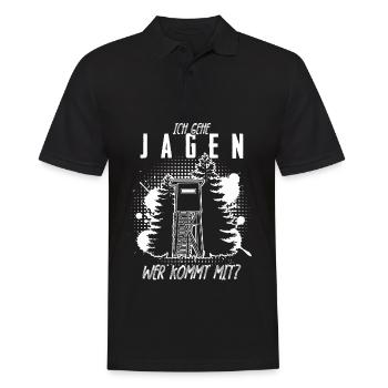 Jägerin Jäger Jagd Hochsitz Jagen - Männer Poloshirt - Schwarz - Vorne - Kai (181cm)