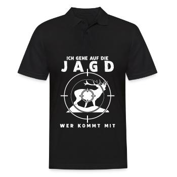 Jägerin Jäger Jagd Hirsch Jagen - Männer Poloshirt - Schwarz - Vorne - Kai (181cm)