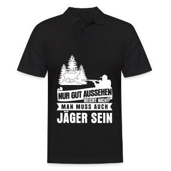 Jägerin Jäger Jagdschein Jagd Jagen - Männer Poloshirt - Schwarz - Vorne - Kai (181cm)