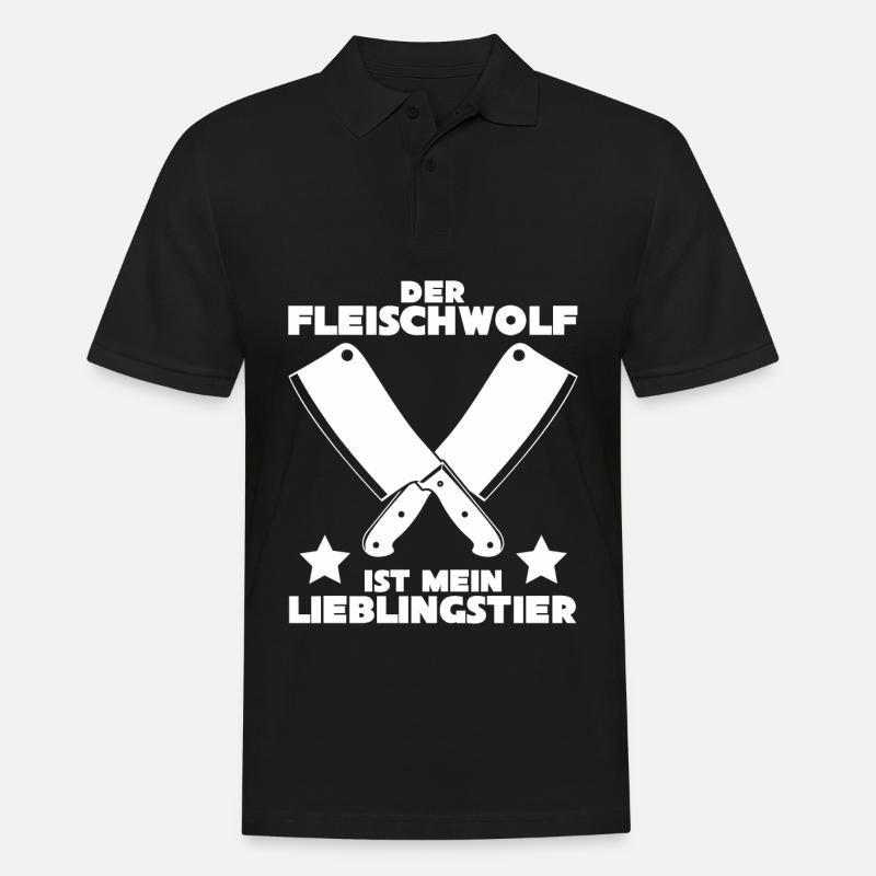 Metzger Fleischer Fleischwolf Schlachter - Männer Poloshirt - Schwarz