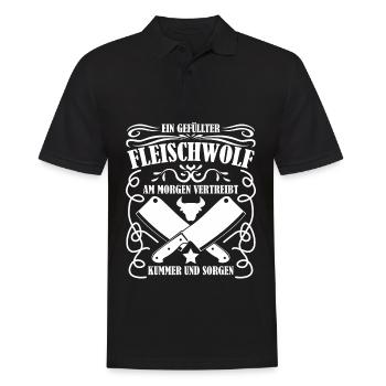 Metzger Fleischer Schlachter Metzgerei - Männer Poloshirt - Schwarz - Vorne - Kai (181cm)