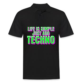 Raver Techno Trance Rave Hardtekk - Männer Poloshirt - Schwarz - Vorne - Kai (181cm)