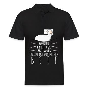 Alpakas Schlafshirt mit müdem Alpaka - Männer Poloshirt - Schwarz - Vorne - Kai (181cm)
