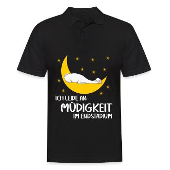 Alpakas Schlafshirt Mond Alpaka - Männer Poloshirt - Schwarz - Vorne - Kai (181cm)