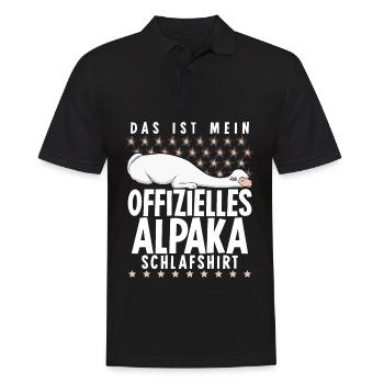 Offizielles Alpaka Schlafshirt Alpakas - Männer Poloshirt - Schwarz - Vorne - Kai (181cm)