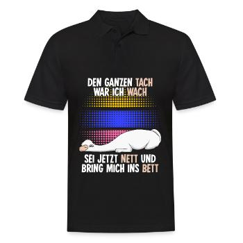 Alpakas Schlafshirt Schlafen Alpaka - Männer Poloshirt - Schwarz - Vorne - Kai (181cm)