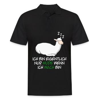 Alpaka Schlafshirt Müde Alpakas - Männer Poloshirt - Schwarz - Vorne - Kai (181cm)