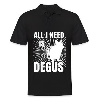 Degu I need Degus - Men's Polo Shirt - black - Front - Kai (181cm)