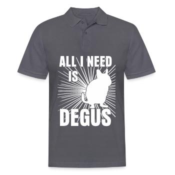 Degu I need Degus - Männer Poloshirt - Anthrazit - Vorne - Nico (186cm)