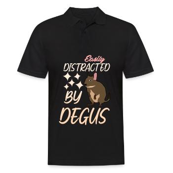 Degu Joke Degus - Men's Polo Shirt - black - Front - Kai (181cm)