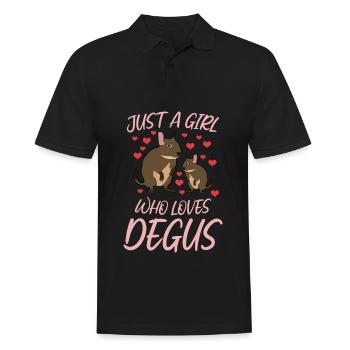 Degu Heart Degus - Men's Polo Shirt - black - Front - Kai (181cm)