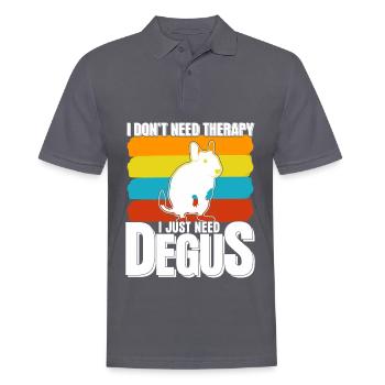 Degu Therapy Degus - Männer Poloshirt - Anthrazit - Vorne - Nico (186cm)