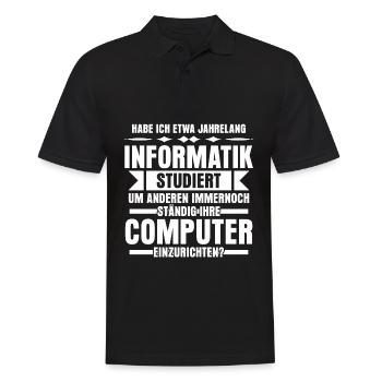 Informatik Vintage Computer Admin Nerd - Männer Poloshirt - Schwarz - Vorne - Kai (181cm)