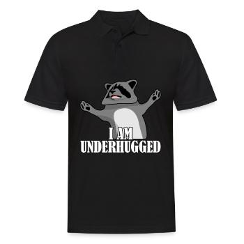 Racoon Free Hugs Underhugged Embrassez-moi - Polo Homme - noir - Devant - Kai (181cm)