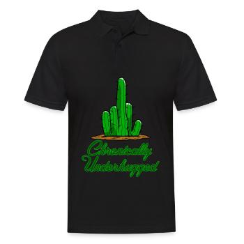 Cactus Free Hugs Underhugged Hug - Men's Polo Shirt - black - Front - Kai (181cm)