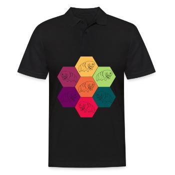 Tardigrade Bärtierchen Retro Wasserbär - Männer Poloshirt - Schwarz - Vorne - Kai (181cm)