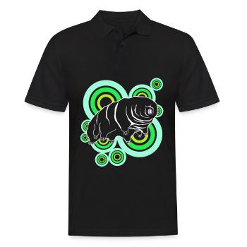 Tardigrade Retro Bärtierchen Wasserbär - Männer Poloshirt - Schwarz - Vorne - Kai (181cm)
