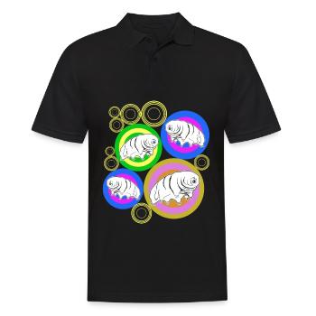 Tardigrade Retro Wasserbär Tardigrades - Männer Poloshirt - Schwarz - Vorne - Kai (181cm)