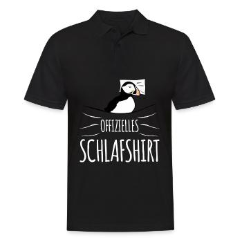 Puffin Puffins Schlafshirt - Männer Poloshirt - Schwarz - Vorne - Kai (181cm)