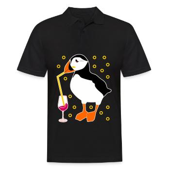 Puffin Alkohol Cocktail Puffins - Männer Poloshirt - Schwarz - Vorne - Kai (181cm)