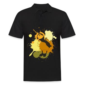Puffin Retro Papageientaucher Puffins - Männer Poloshirt - Schwarz - Vorne - Kai (181cm)