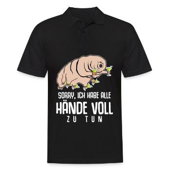 Tardigrade Party Alkohol Wasserbär - Männer Poloshirt - Schwarz - Vorne - Kai (181cm)