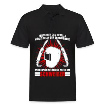 Schweißer Spruch Schweißerhelm Schweißen - Männer Poloshirt - Schwarz - Vorne - Kai (181cm)