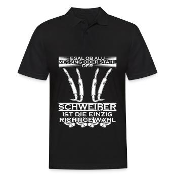 Schweißer Mechaniker Schlosser Schweißen - Männer Poloshirt - Schwarz - Vorne - Kai (181cm)