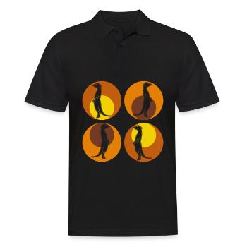 Meerkat Retro Meerkats - Men's Polo Shirt - black - Front - Kai (181cm)