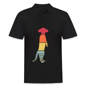 Erdmännchen Merkat Retro Meerkats - Männer Poloshirt - Schwarz - Vorne - Kai (181cm)
