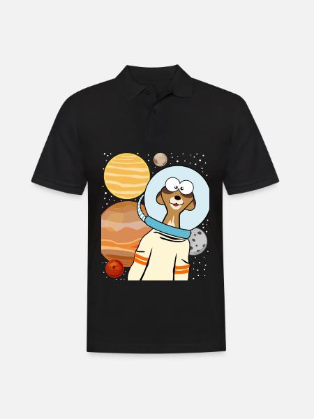 Meerkat astronaut in space - Men's Polo Shirt - black