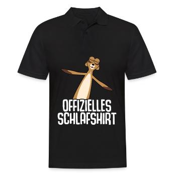Erdmännchen Schlafshirt - Männer Poloshirt - Schwarz - Vorne - Kai (181cm)