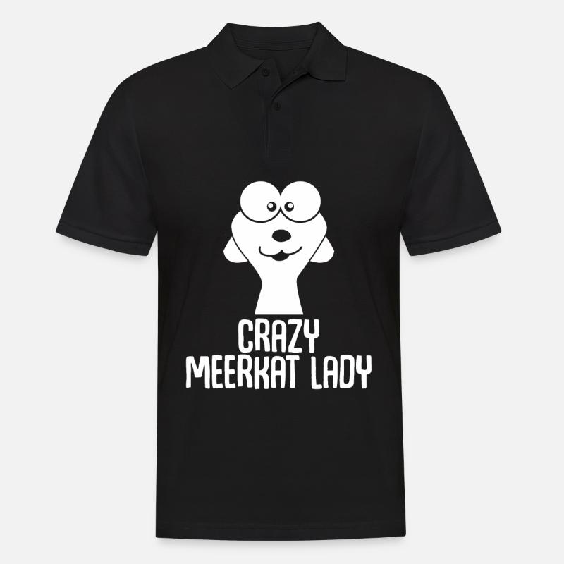 Erdmännchen Crazy Meerkat Lady - Polo Homme - noir