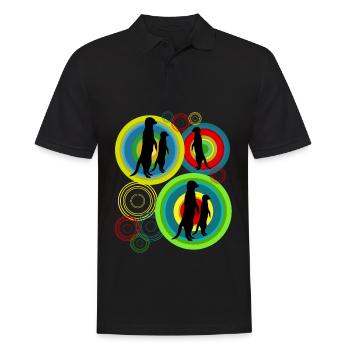 Erdmännchen Bilder Retro Meerkats - Männer Poloshirt - Schwarz - Vorne - Kai (181cm)