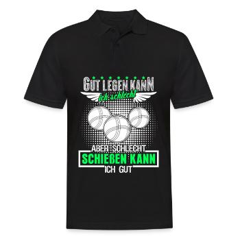Boule Boccia Boulekugeln Spruch Petanque - Männer Poloshirt - Schwarz - Vorne - Kai (181cm)
