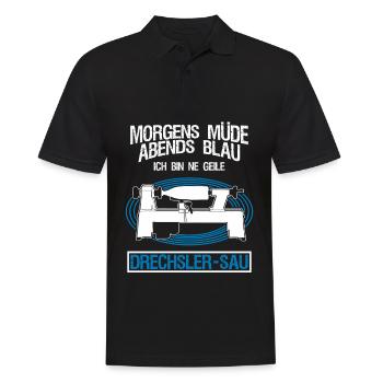 Drechsler Drechselbank Witz Drechseln - Männer Poloshirt - Schwarz - Vorne - Kai (181cm)