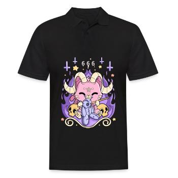 Gothic Kawaii Creepy Pastel Goth Chibi Kawaii - Männer Poloshirt - Schwarz - Vorne - Kai (181cm)